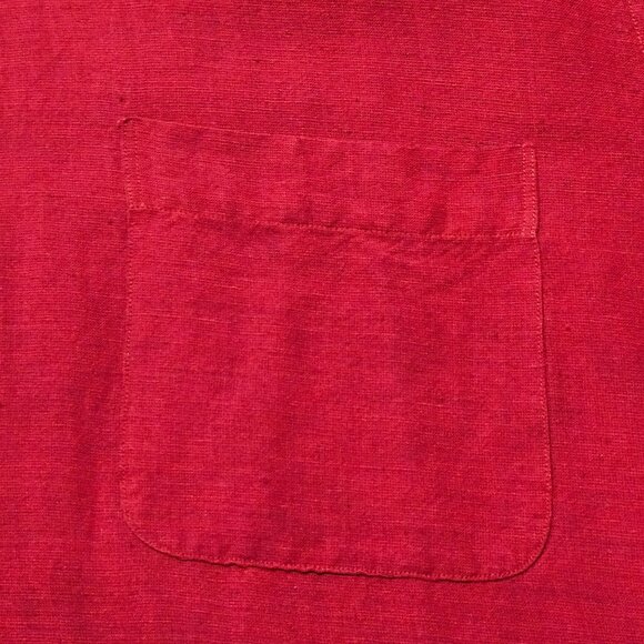 Valentines Nautica Red Short Sleeve Button-Up Shirt Mens L 55% Linen 45% Rayon - Picture 7 of 12